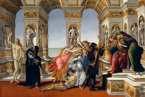 The Calumny of Apelles by Sandro Botticelli, 1495