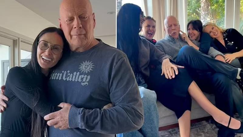 Demi Moore and Bruce Willis together in a candid family moment