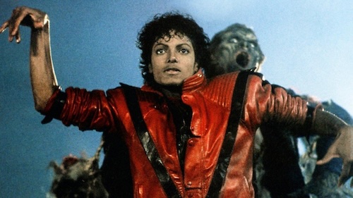 Michael Jackson performing in the iconic Thriller music video
