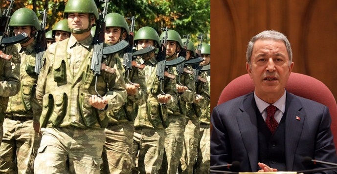 Milli Savunma Bakanı Hulusi Akar, Koronavirüs tedbirleri kapsamında Kasım 2019 celp döneminde silah altına alınan askerlerin hizmet süresi 1 ay uzatıldı dedi. Milli Savunma Bakanı Hulusi Akar, Koronavirüs tedbirleri kapsamında Kasım 2019 celp döneminde silah altına alınan askerlerin hizmet süresi 1 ay uzatıldı dedi.